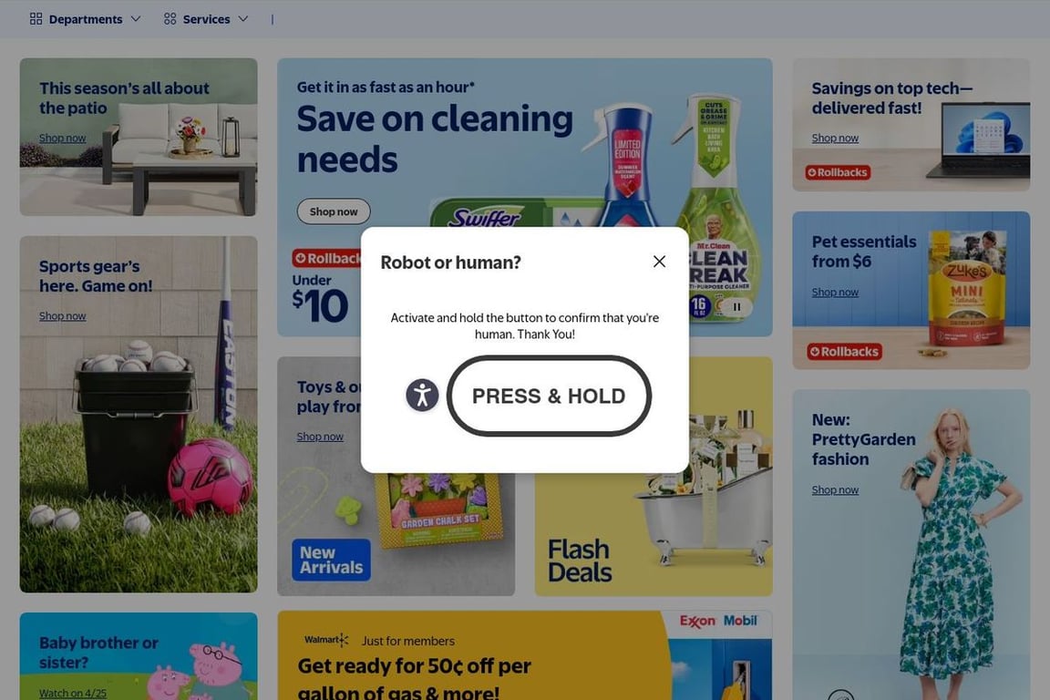 Walmart homepage