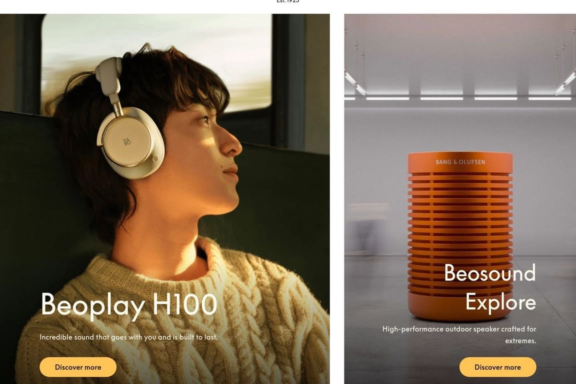 Bang & Olufsen homepage