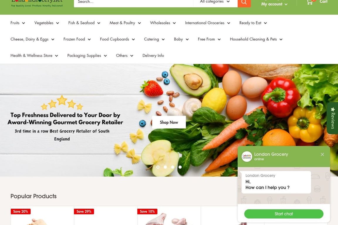 London Grocery homepage