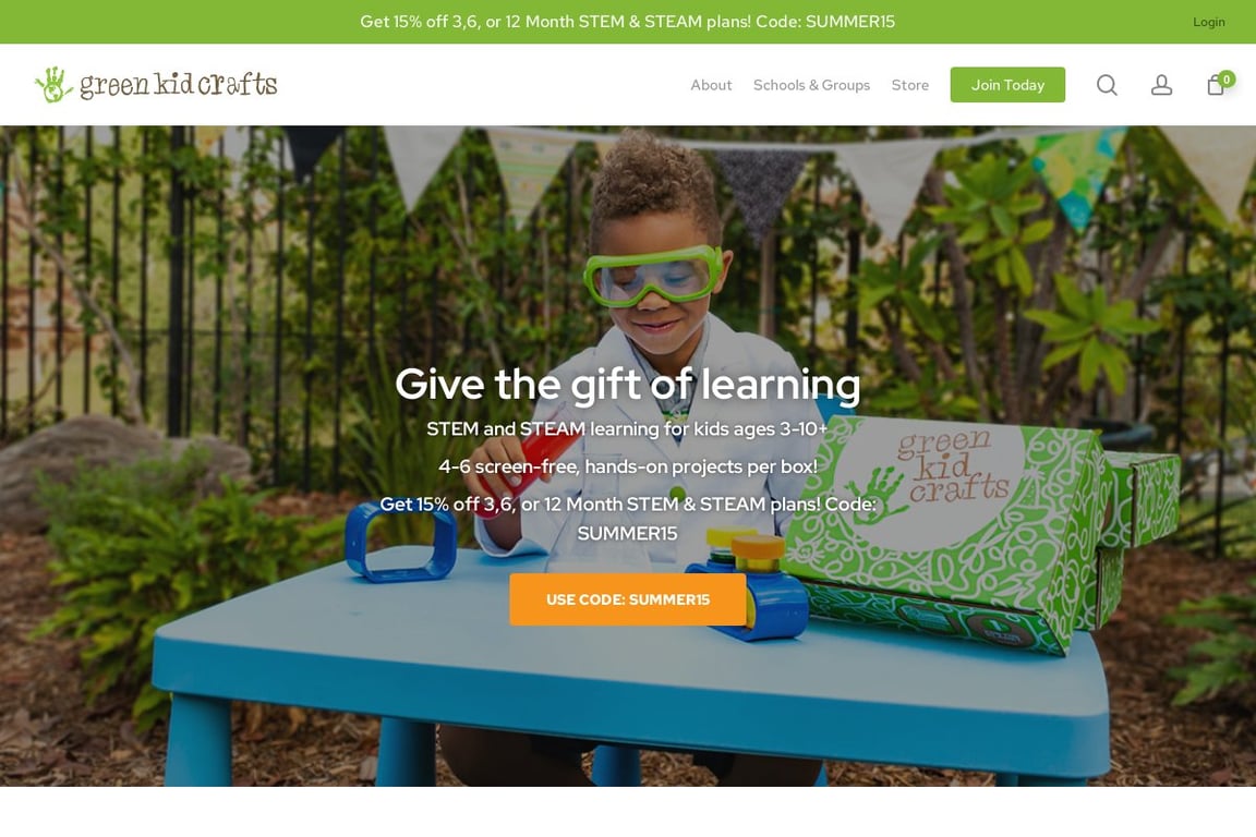 Green Kid Crafts homepage