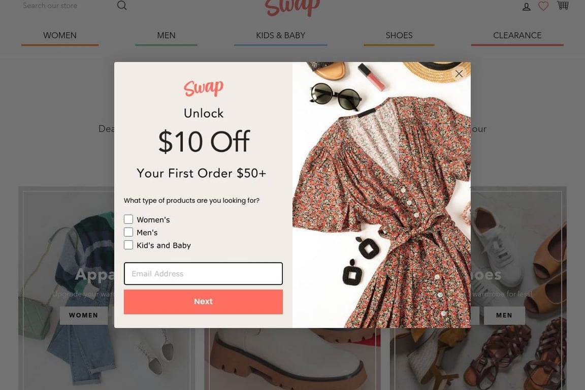 Swap.com homepage