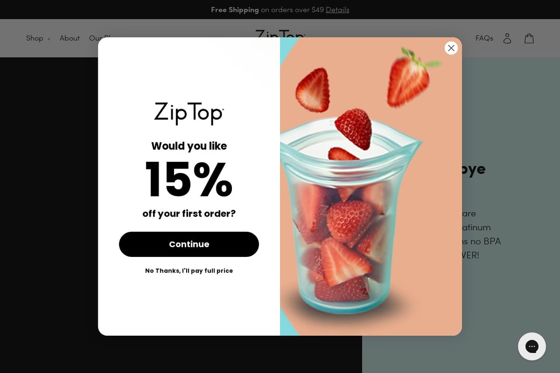 ZipTop homepage