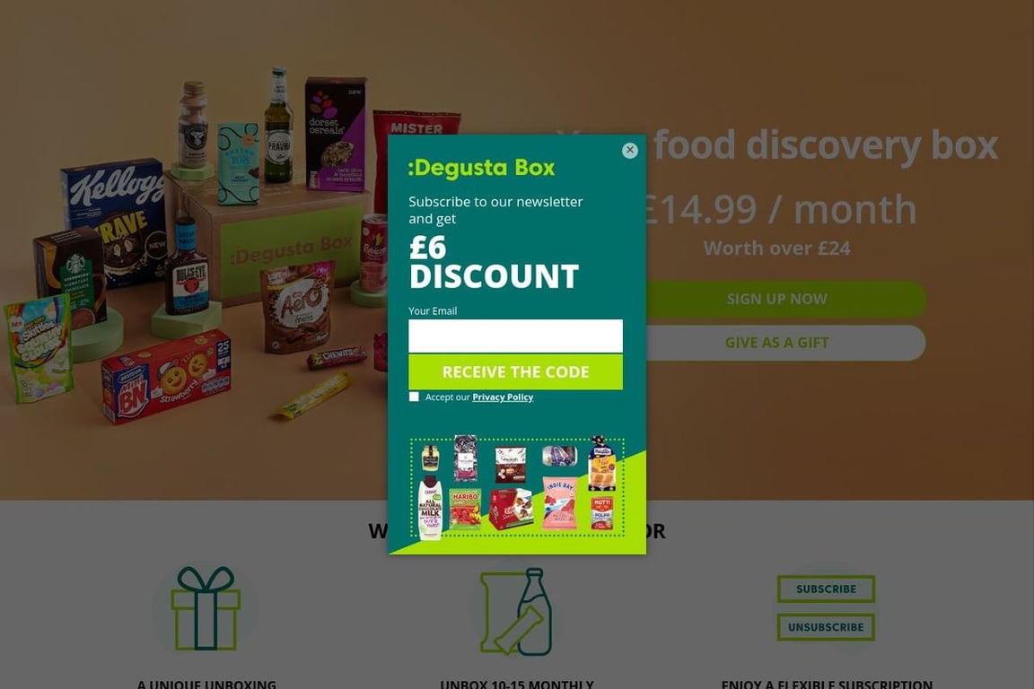 Degusta Box FR homepage
