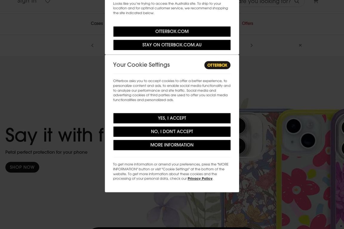 OtterBox Australia homepage
