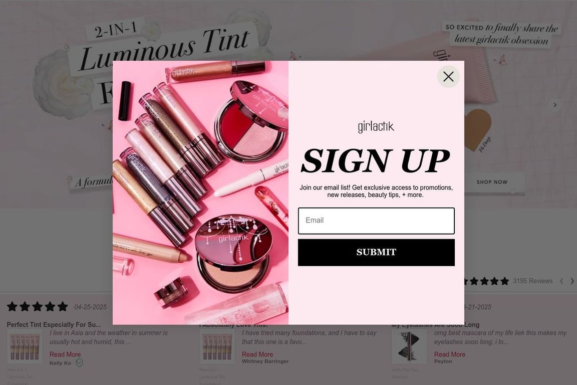 Girlactik Beauty homepage