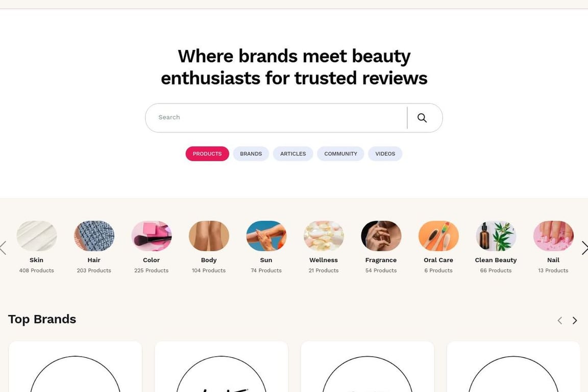 Beautytap homepage