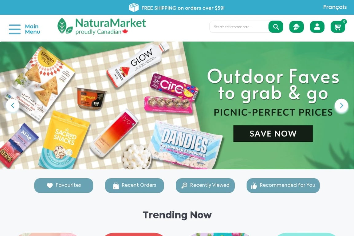 Natura Market homepage