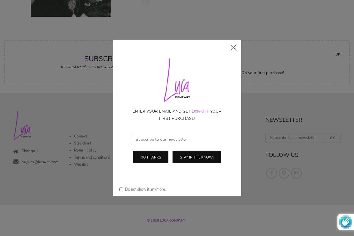 Luca Company homepage