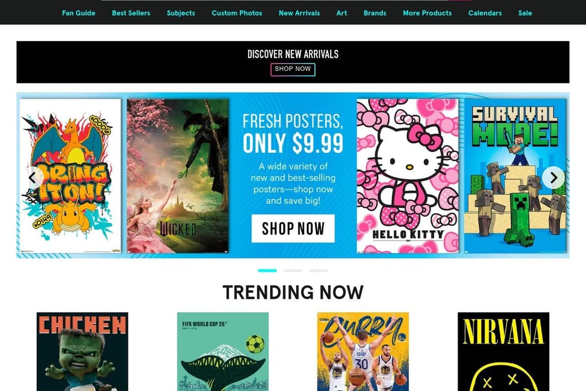 Allposters.com homepage