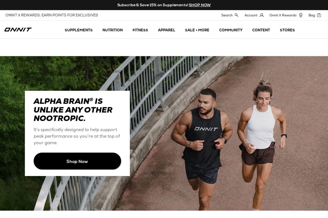 Onnit homepage
