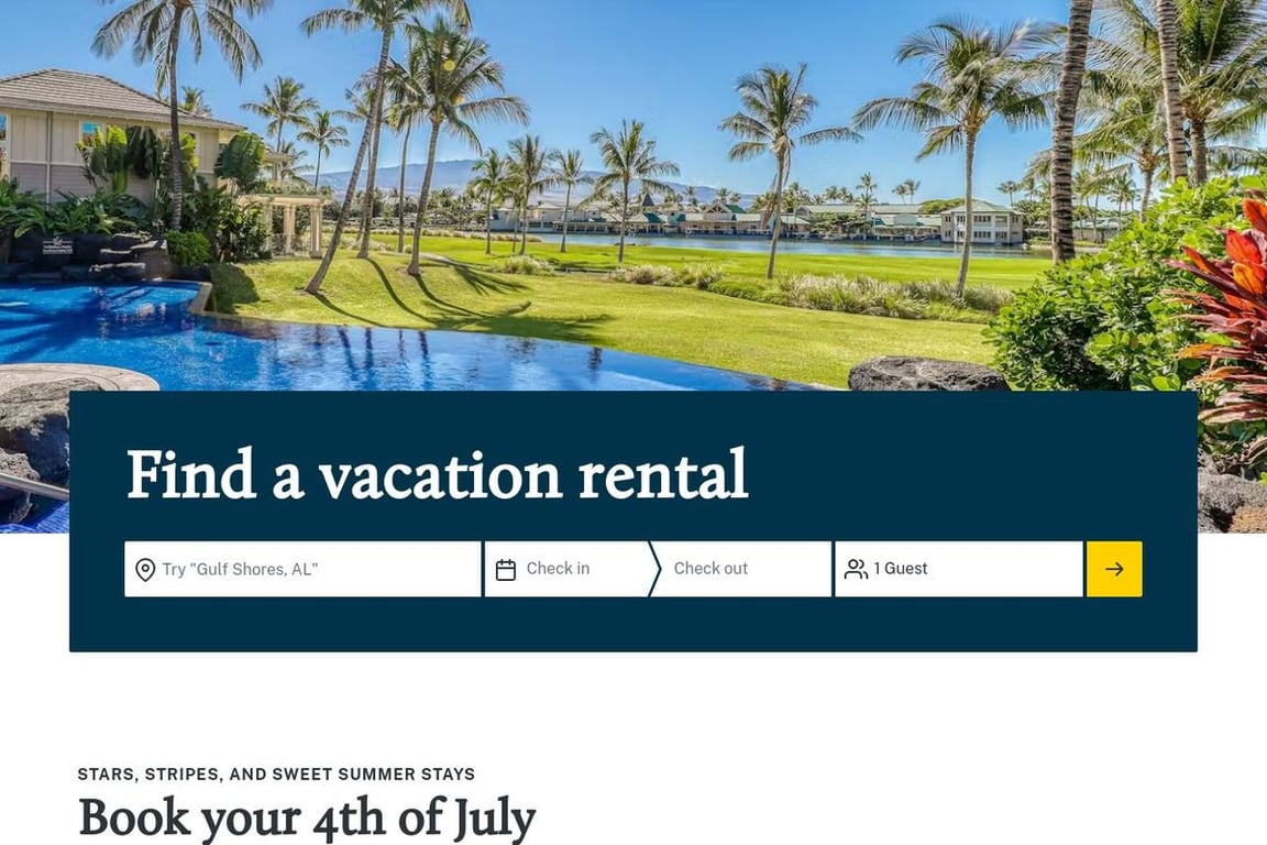 TurnKey Vacation Rentals homepage