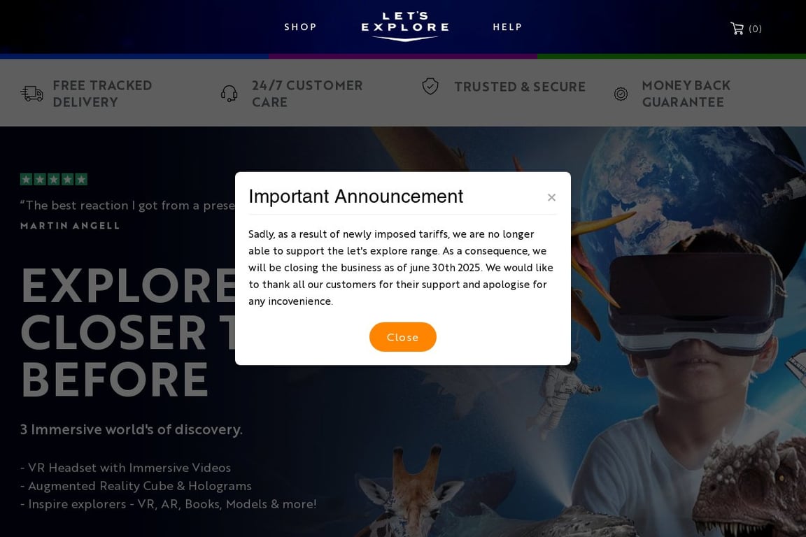 Let’s Explore homepage