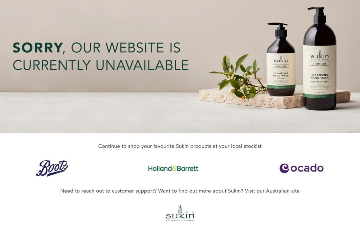 Sukin UK homepage