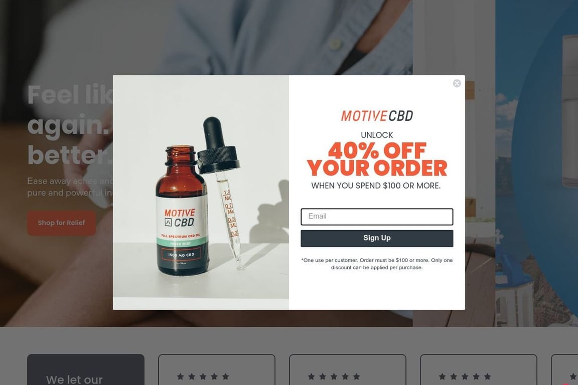 MotiveCBD homepage