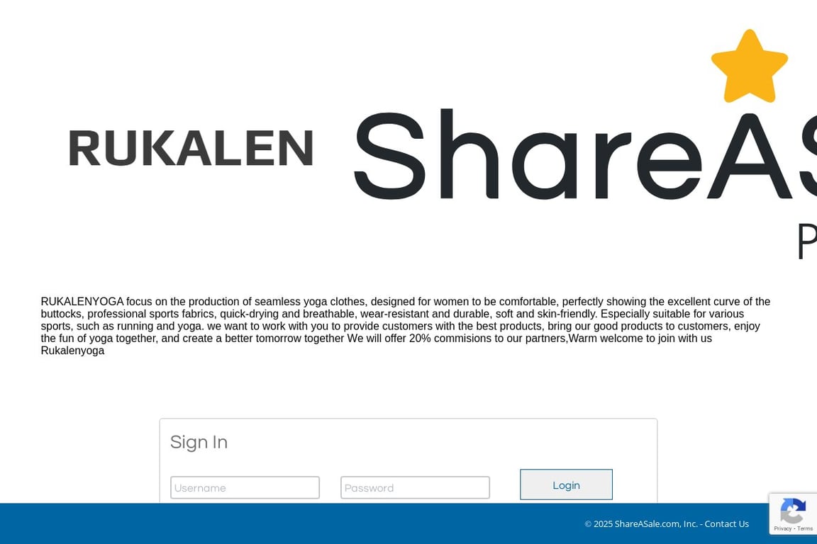 Rukalenyoga affiliate program signup page