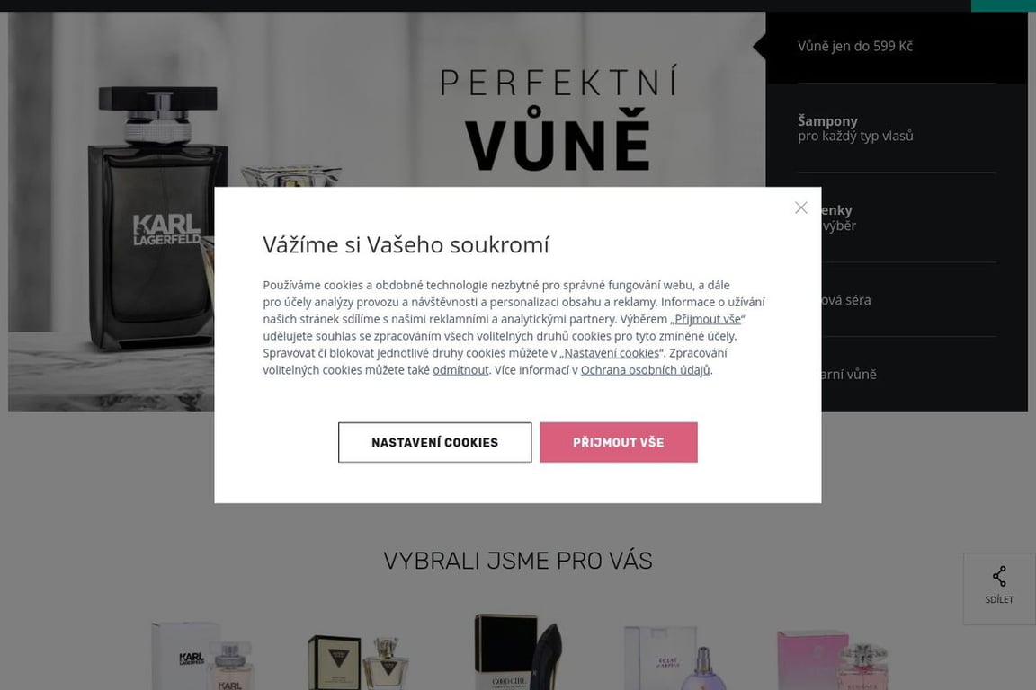 Parfemy-Elnino.cz homepage
