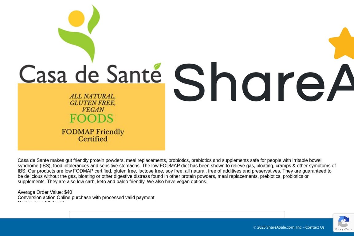 Case de Sante affiliate program signup page