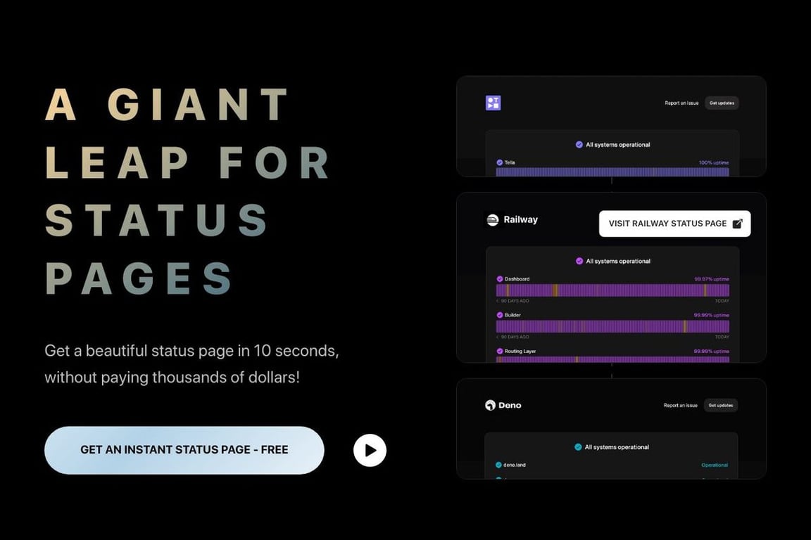 Instatus homepage