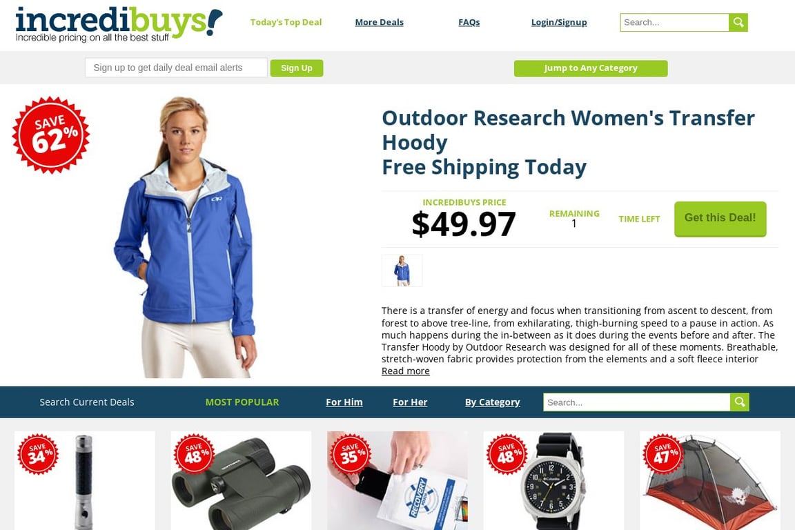 IncrediBuys homepage