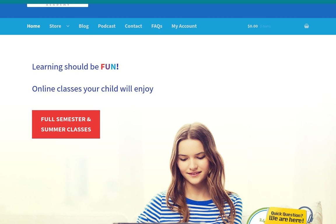 FundaFunda Academy homepage