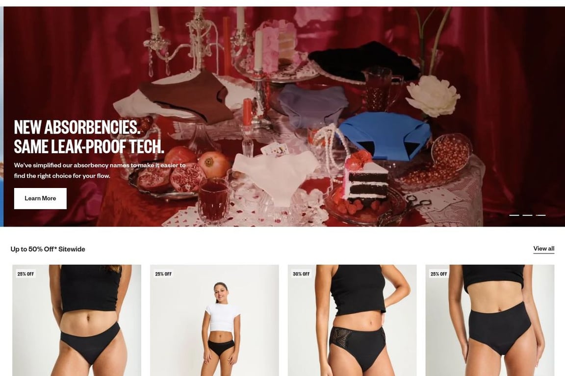 Modibodi US homepage
