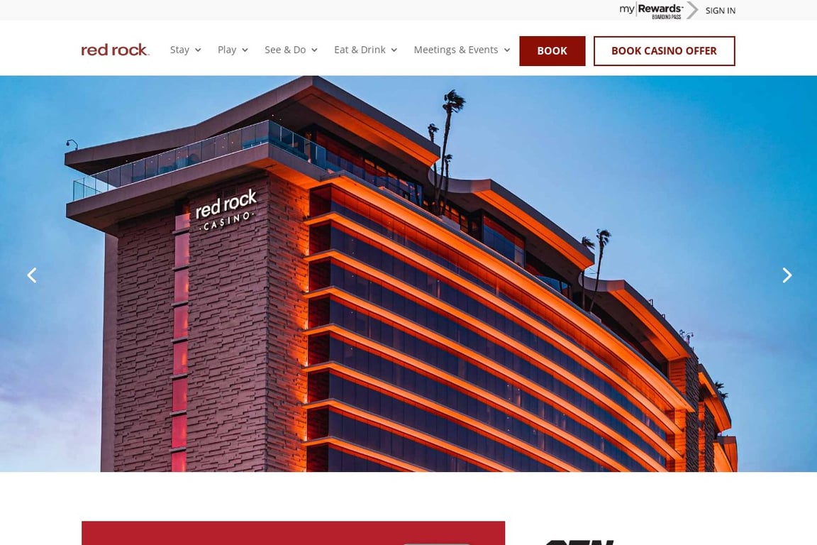 RedRock Casino, Resort & Spa homepage