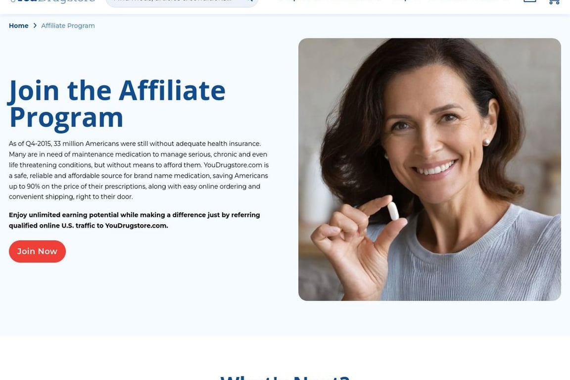 YouDrugstore affiliate program signup page