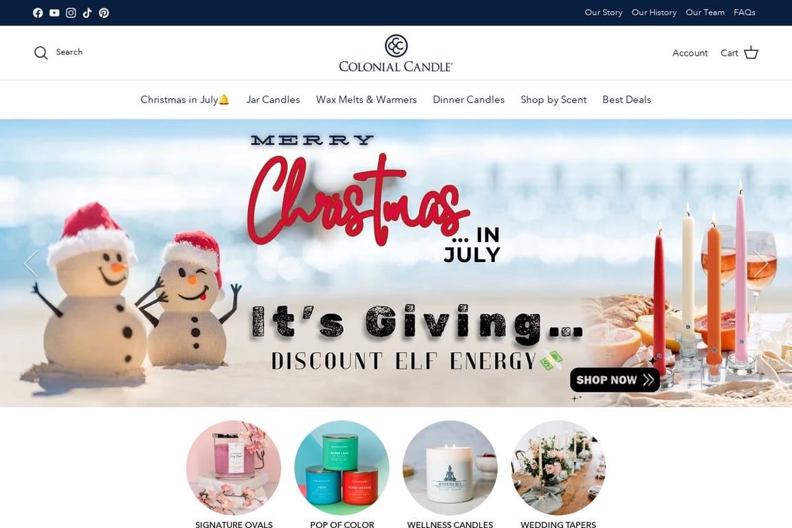 Emergency Candle Company homepage