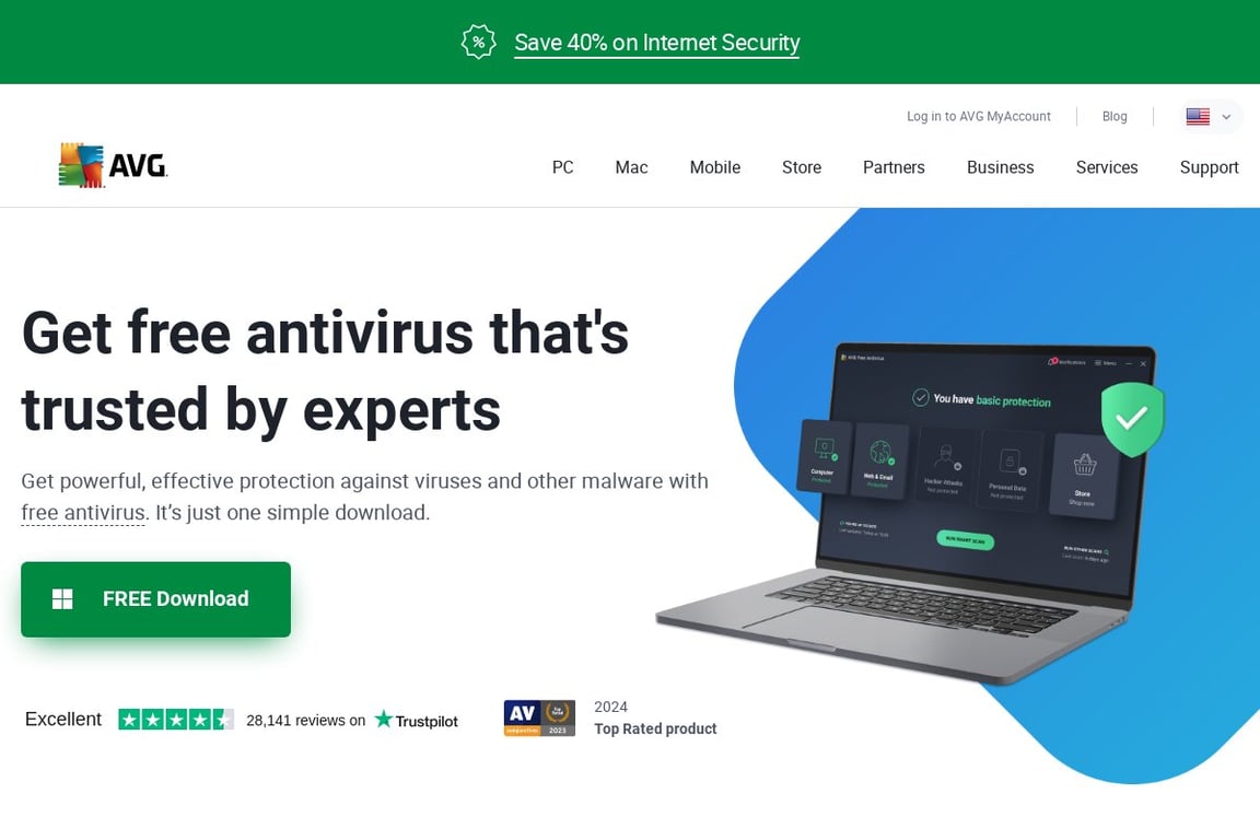 AVG Technologies homepage
