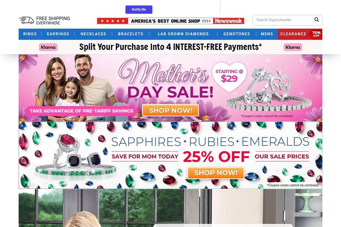 SuperJeweler homepage