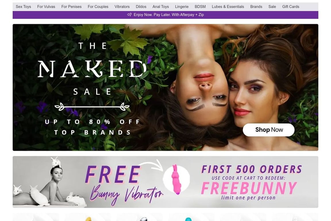 Adult Toy Megastore AU homepage