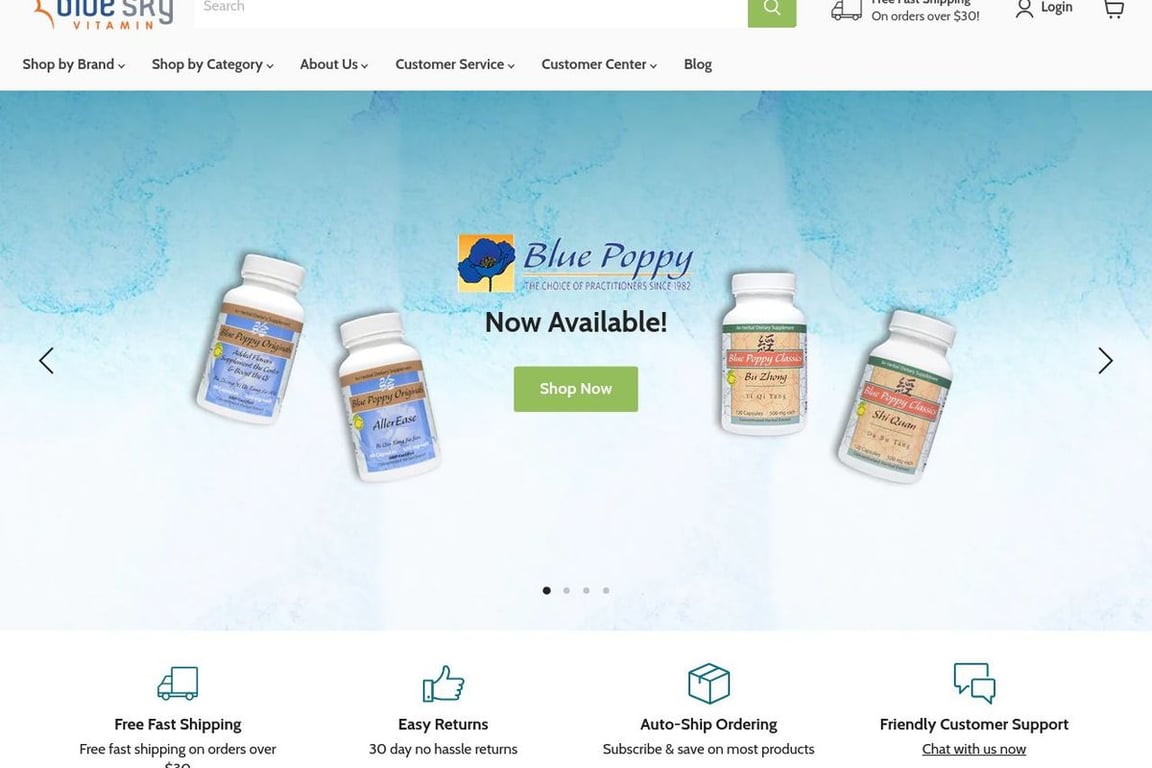 Blue Sky Vitamin homepage