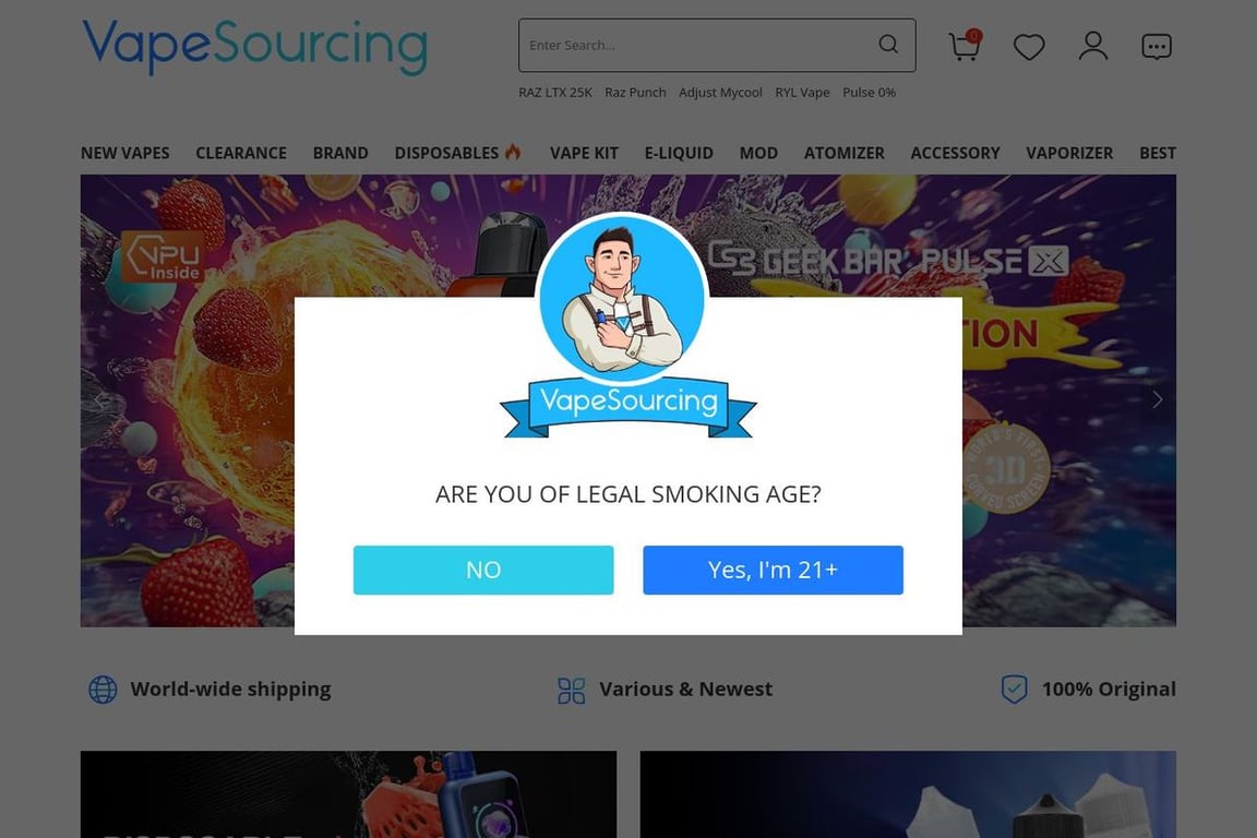 VapeSourcing homepage