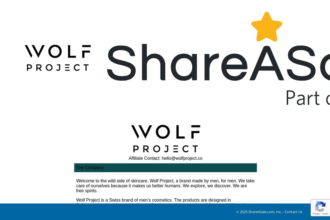 Wolf Project affiliate program signup page