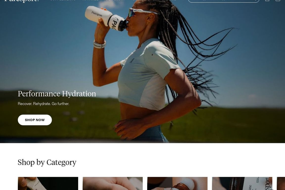 Pure Sport CBD homepage