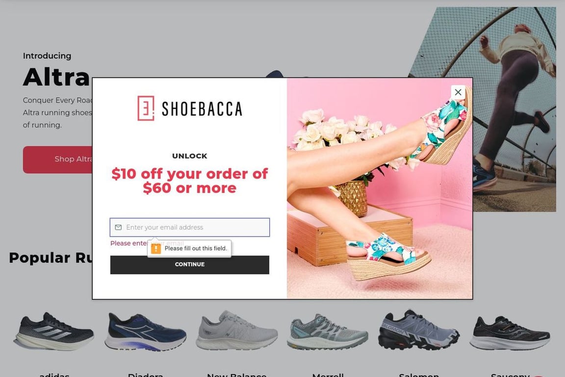 SHOEBACCA.com homepage