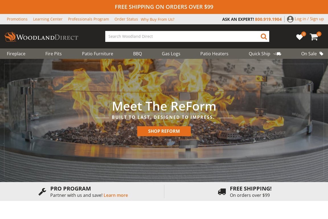 Woodland Direct homepage