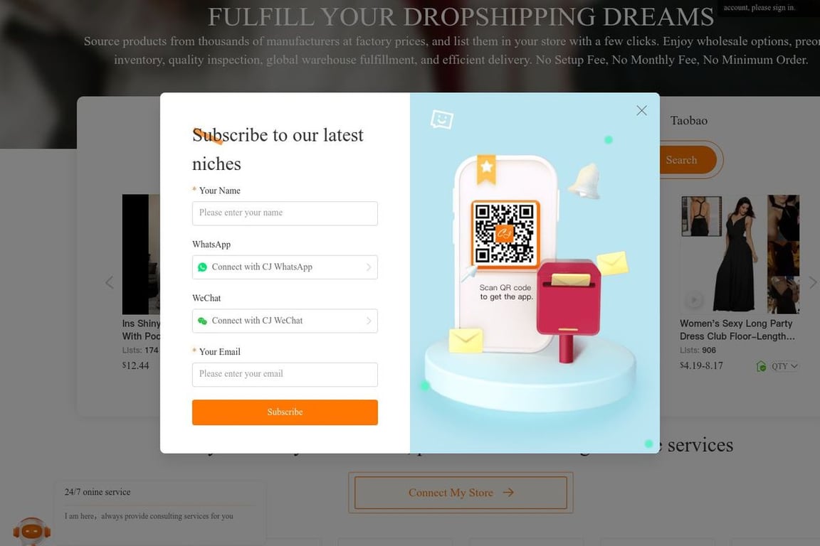 CJdropshipping (US) homepage