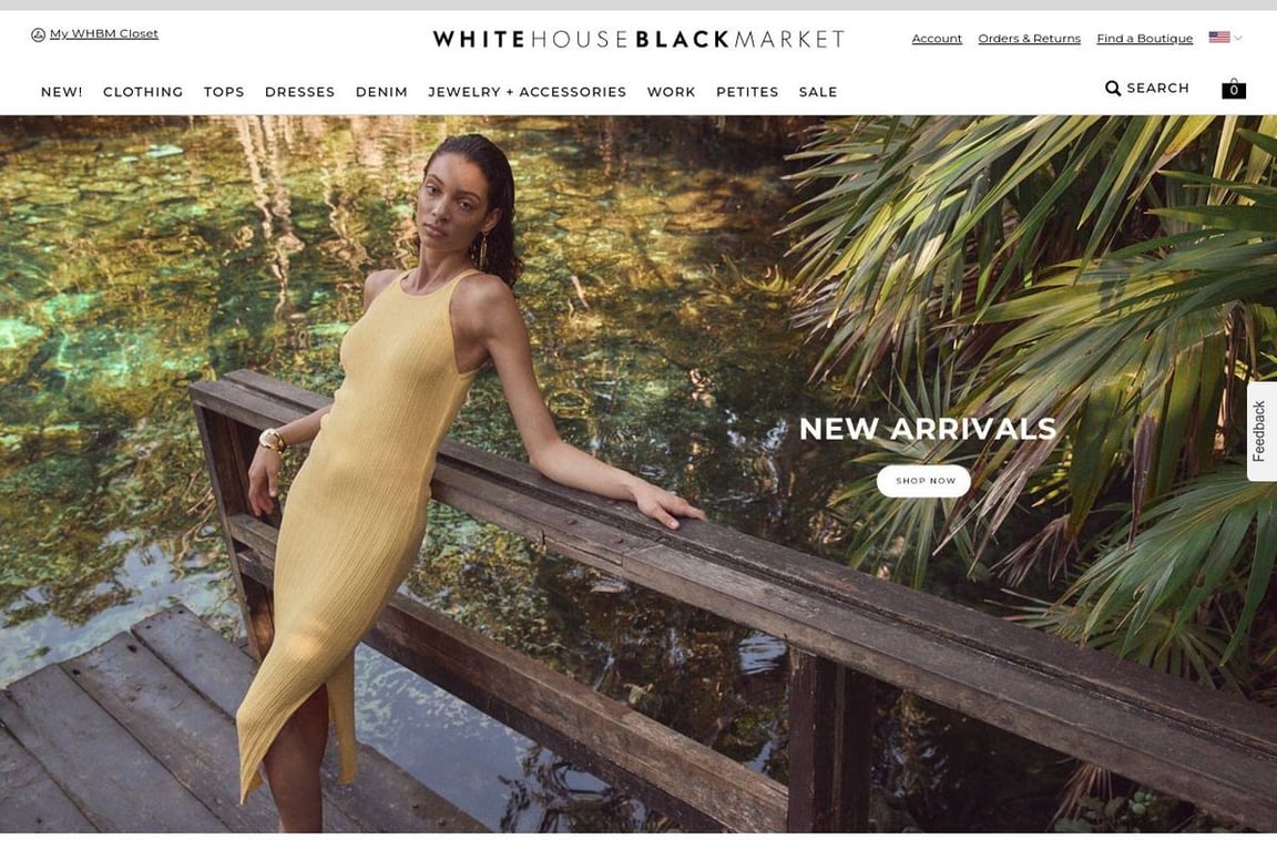 White House Black Market homepage