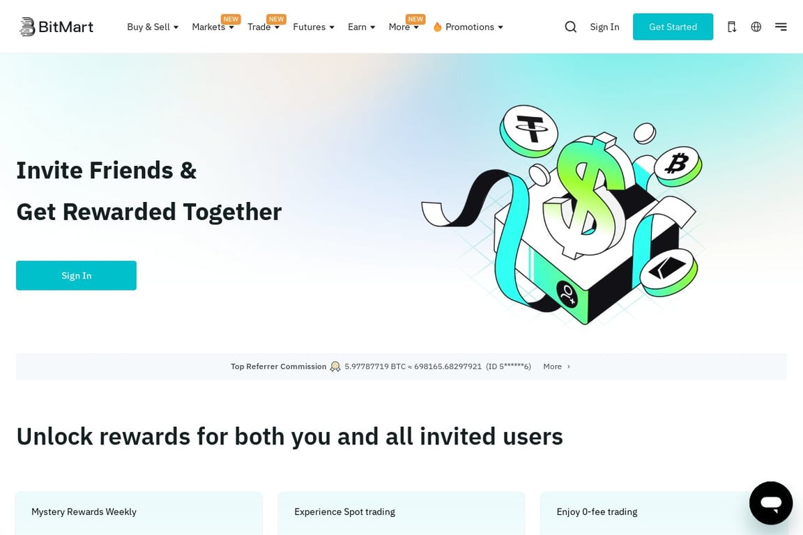 BitMart affiliate program signup page