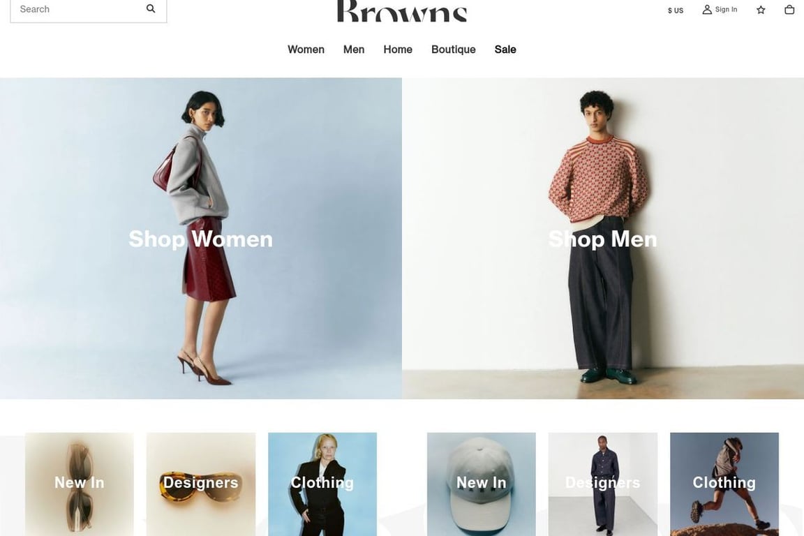 Browns Fashion Global homepage