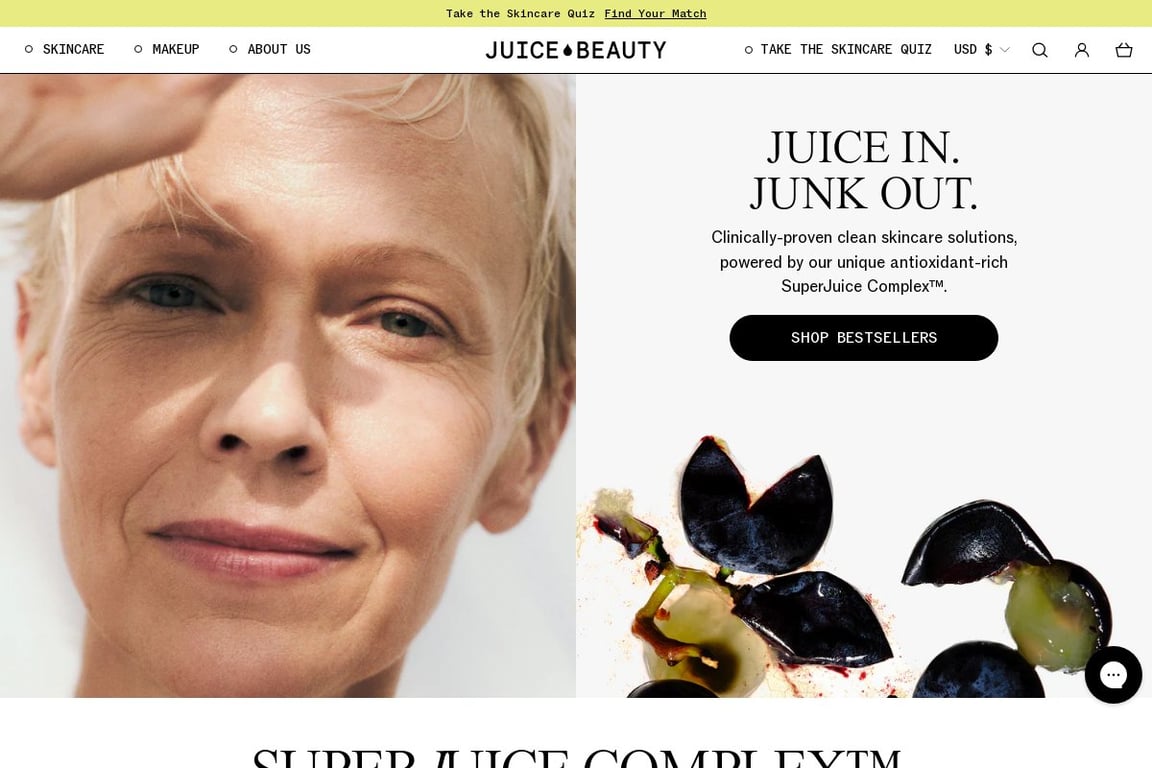 Juice Beauty homepage