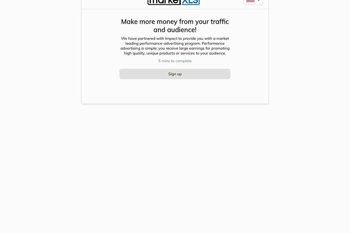 MarketXLS affiliate program signup page