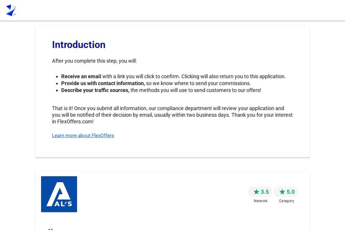Als.com affiliate program signup page
