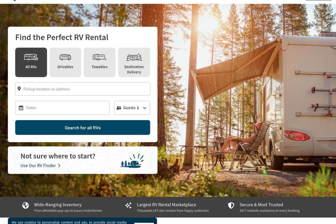 RVShare homepage