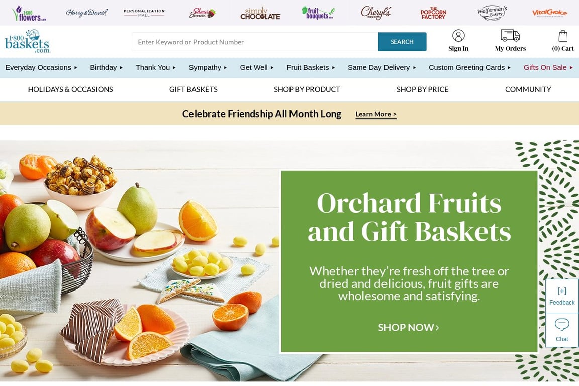 1-800Baskets.com homepage