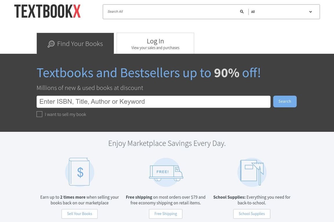 TextbookX homepage
