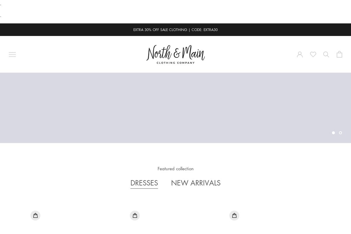 North & Main Clothing Company homepage