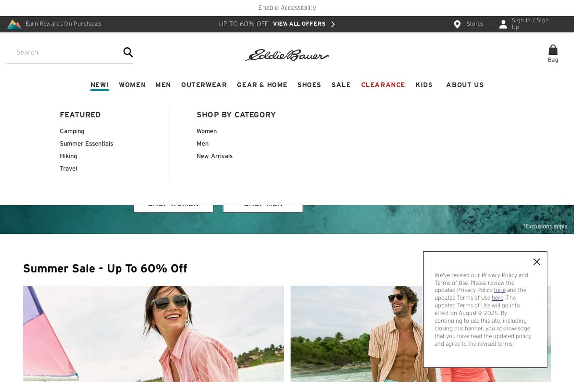 Eddie Bauer homepage