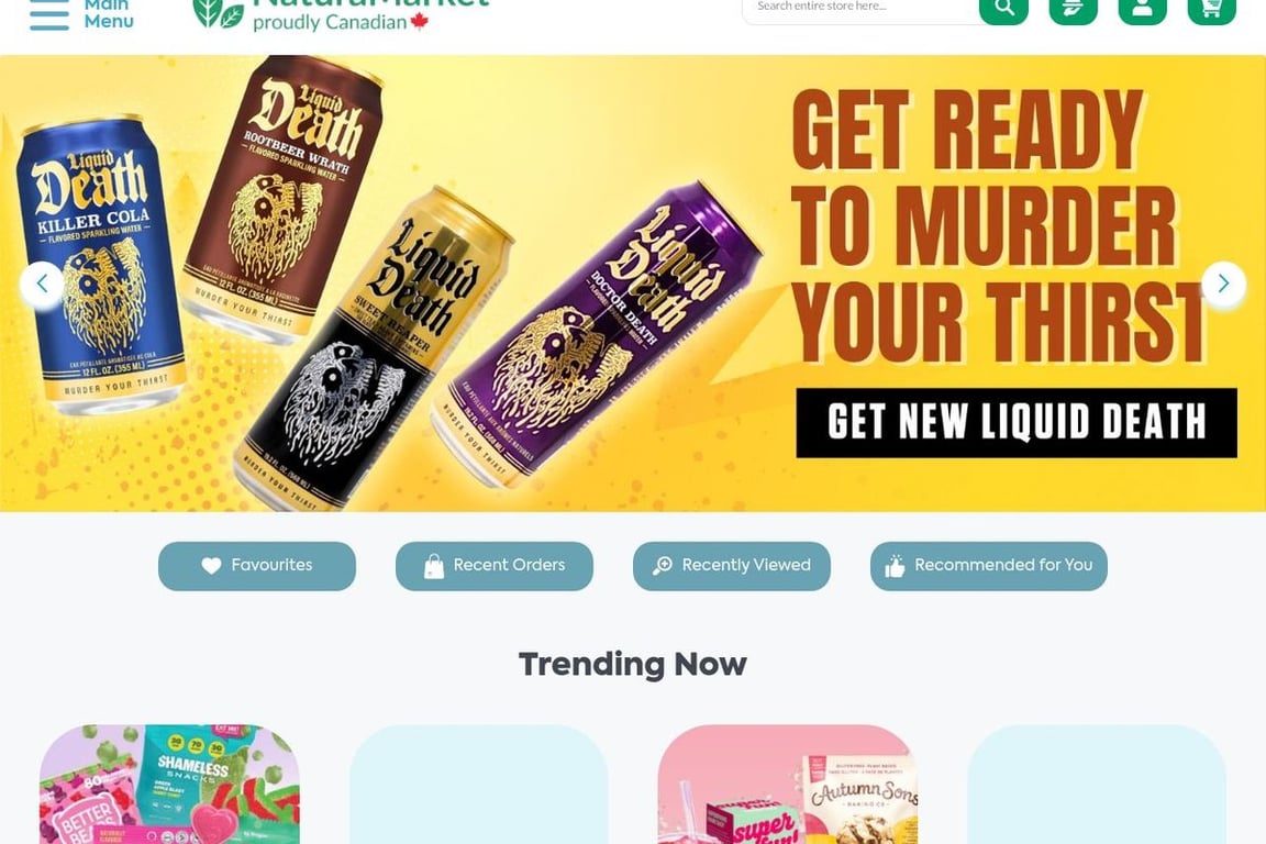 Natura Market homepage